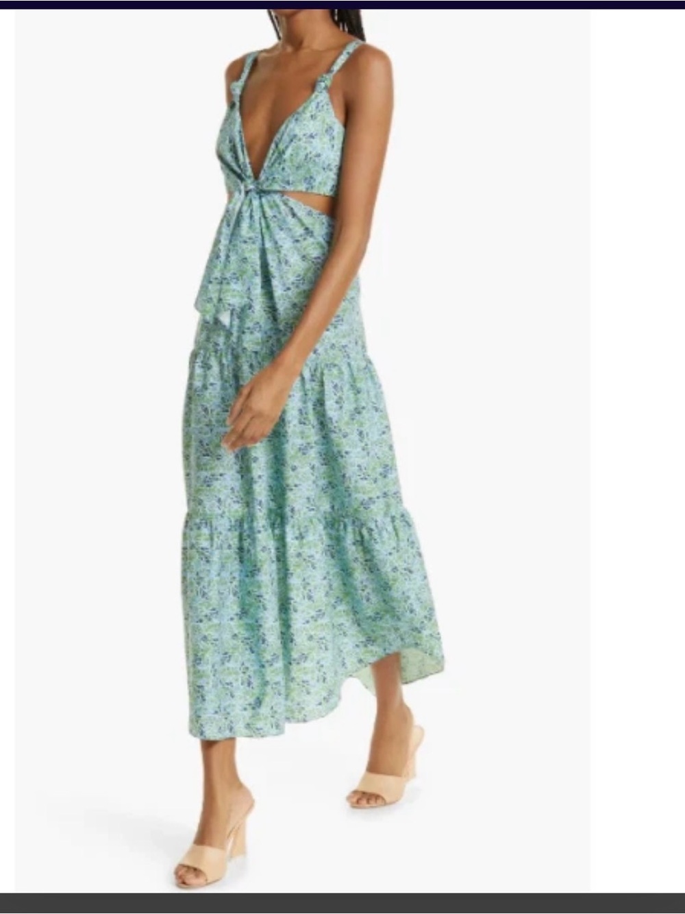 Cinq A Sept-Davian Cut Out Midi Sundress “ Deja Blue” Size 4